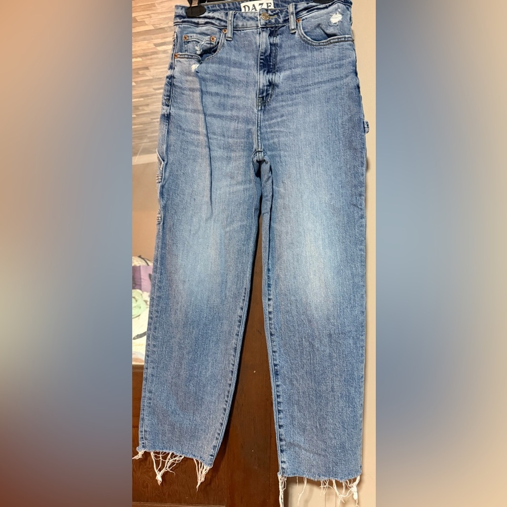 Daze Denim Cropped High Rise Utility Jean